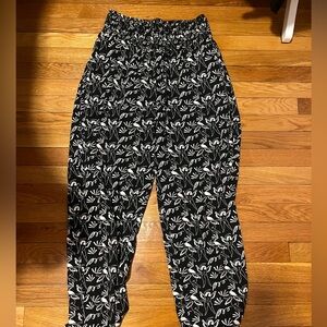 Lucy And Yak Patterned Alexa Trousers Pants M/L Black White Dancing Angel People